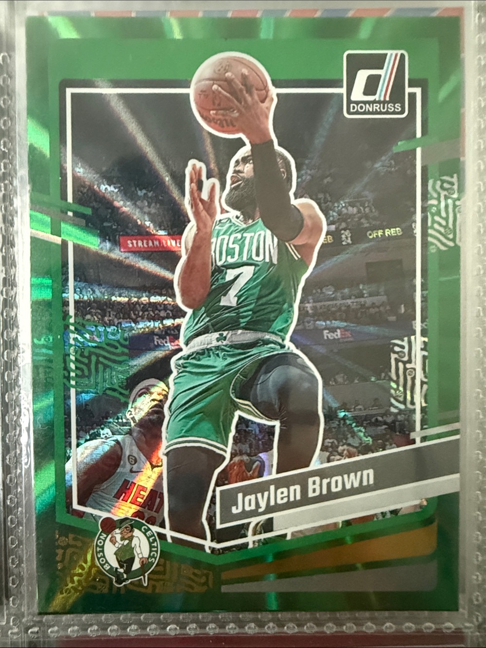 Russ Jaylen Brown Green Basketball Trading Card color match
